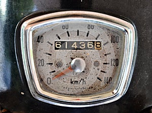 Old motorcycle speed meter