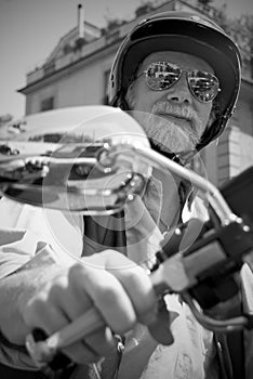Old motorcyclist