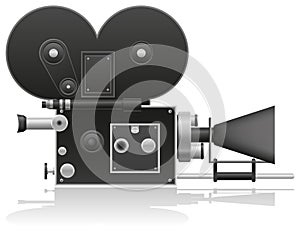 Old movie camera vector illustration