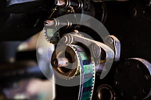 Old movie projector film