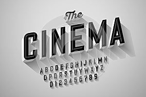 Old movie title vintage font photo