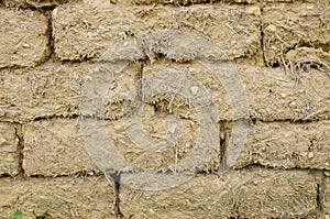 Old mud bricks wall