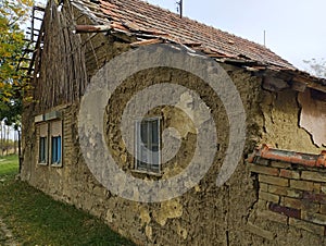 Old mud house in Vojvodina Serbia