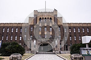 Old museum in Osaka castle area at Japan