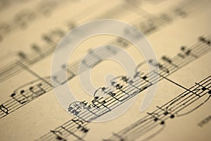 Old music sheet photo