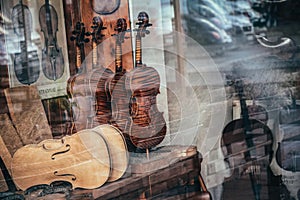 Old musical instruments - violins and cello