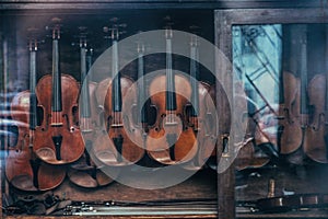 Old musical instruments - violins and cello