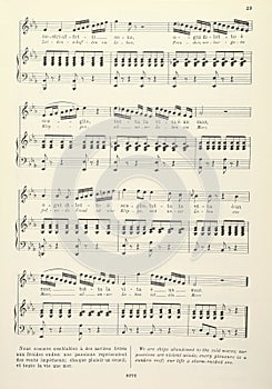 Old musical score - with lyrics