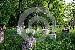 Old Muslim cemetery in Caucasus. Zagatala village. Azerbaijan