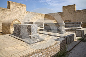 Old Muslim graves (XVII century). The city of the dead is Chor Bakr. The surroundings of Bukhara photo