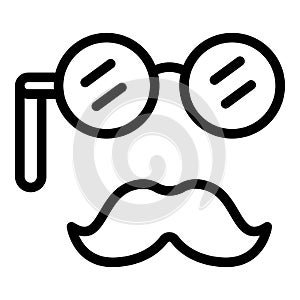 Old mustache personal traits icon, outline style