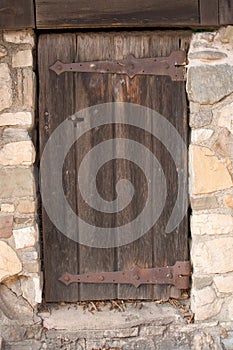 Old mystery wooden door