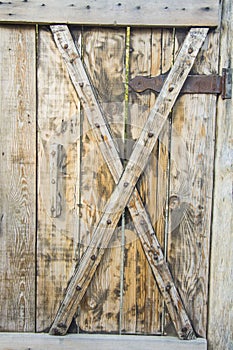 Old mystery wooden door