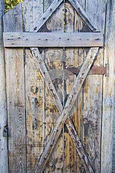 Old mystery wooden door