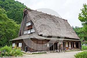 Old Nakano Chojiro Family House at Gasshozukuri Minkaen Outdoor Museum in Shirakawago, Gifu, Japan. a