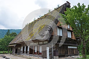 Old Nakano Yoshimori Family House at Gasshozukuri Minkaen Outdoor Museum in Shirakawago, Gifu, Japan. a
