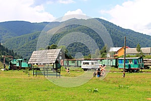 Old narrow-gauge railway in Transcarpathia