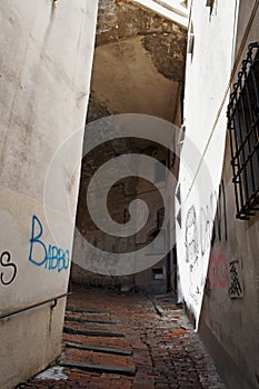 Old Narrow Passageway, Salita di Santa Maria in Passione, Genoa, Italy