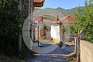 Old narrow streets in Lin near Pogradec at the lake Ohrid, Albania