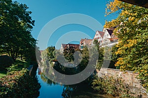 Old national German town house in Bietigheim-Bissingen, Baden-Wuerttemberg, Germany, Europe. Old Town is full of