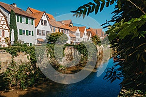 Old national German town house in Bietigheim-Bissingen, Baden-Wuerttemberg, Germany, Europe. Old Town is full of