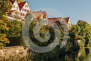 Old national German town house in Bietigheim-Bissingen, Baden-Wuerttemberg, Germany, Europe. Old Town is full of