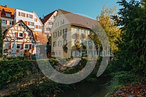 Old national German town house in Bietigheim-Bissingen, Baden-Wuerttemberg, Germany, Europe. Old Town is full of