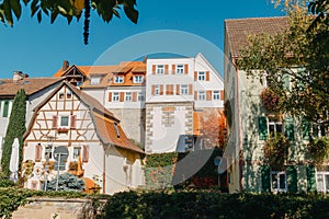 Old national German town house in Bietigheim-Bissingen, Baden-Wuerttemberg, Germany, Europe. Old Town is full of