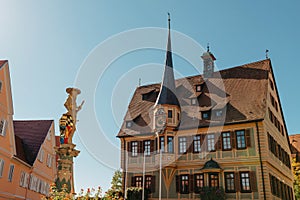 Old national German town house in Bietigheim-Bissingen, Baden-Wuerttemberg, Germany, Europe. Old Town is full of