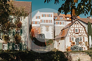 Old national German town house in Bietigheim-Bissingen, Baden-Wuerttemberg, Germany, Europe. Old Town is full of