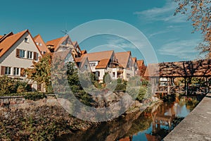 Old national German town house in Bietigheim-Bissingen, Baden-Wuerttemberg, Germany, Europe. Old Town is full of