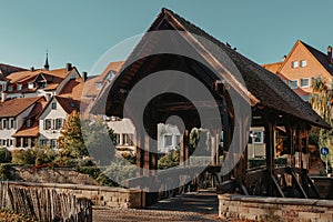 Old national German town house in Bietigheim-Bissingen, Baden-Wuerttemberg, Germany, Europe. Old Town is full of