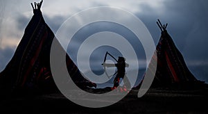 An old native american teepee in the desert