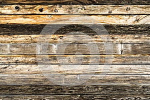Old natural brown barn wood wall. Wooden textured background pattern.