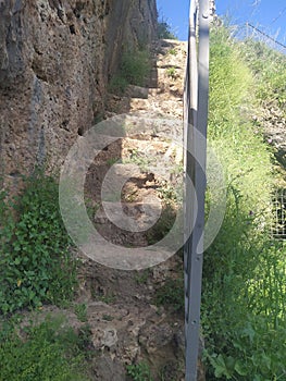 Old natural stone staircase