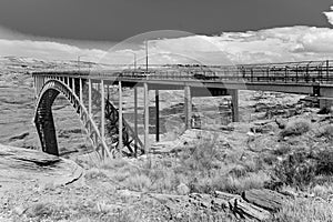 old Navajo bridge spans the river colorado near Lees Ferry in Arizona