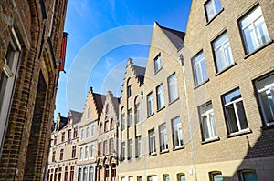 Old neat house district, Bruge, Belgium photo