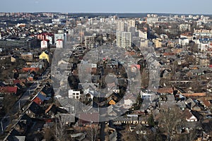 Old neighborhood Snipiskes aerial panorama, Vilnius, Lithuania