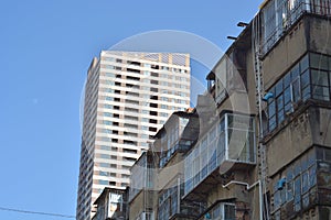 Old and new building