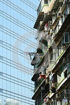 Old and new building of Hong Kong