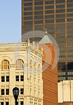 Old and new buildings in downtown Louisville