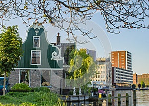 Old and new buildings of Zaandam, Netherlands