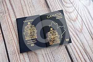 Old and New Canadian Passports for travel