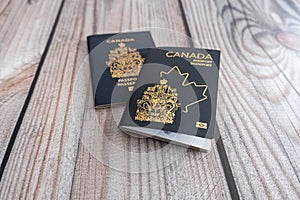 Old and New Canadian Passports for travel