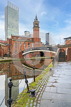 The old and new in the city of Manchester