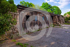 Old New England Barn building for equipment storage on the farm