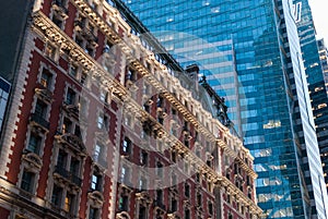 Old and new facades, NYC
