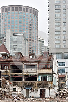 Old and new houses in Shanghai photo