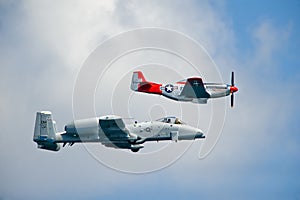 Old and new jet fighters