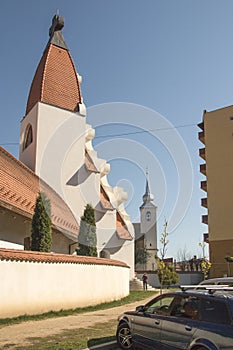 The old and new, the Makovecz church Miercurea Ciuc